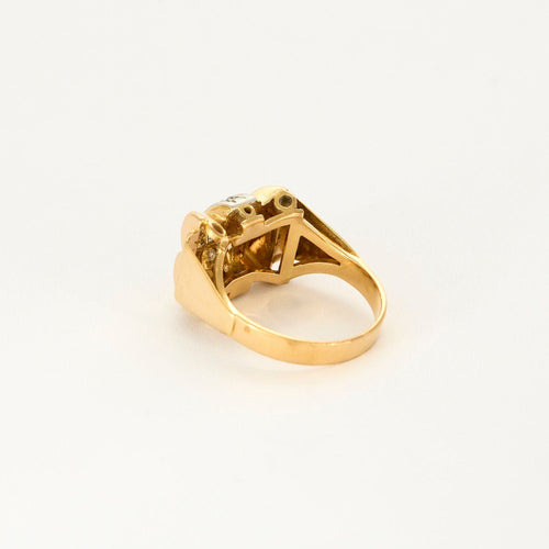 Bague 55 Bague Tank or jaune et diamants 58 Facettes LIS1935