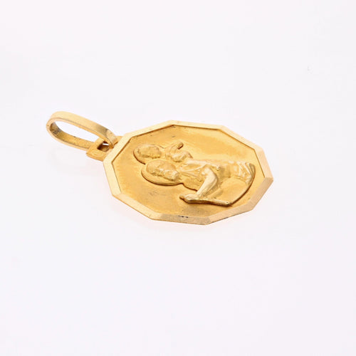 Pendentif Médaille Saint Christophe or jaune 58 Facettes CVP109