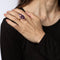Bague Bague vintage des années 60 en améthyste 17,50 ct en or rose 18 carats, bijoux de cocktail marquise, taille 6,5 58 Facettes G13498