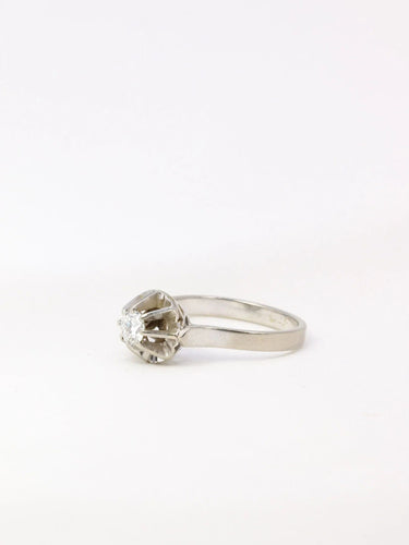 Bague 51 Solitaire ancien en or et diamant 0,30 carats 58 Facettes J36