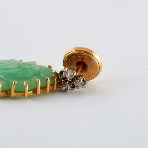 Boucles d'oreilles Boucles d Oreille Jade Diamants 58 Facettes