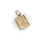 Pendentif ou breloque carrée en or 14 carats, style égyptien, ornée d'hiéroglyphes, en forme de lingot.