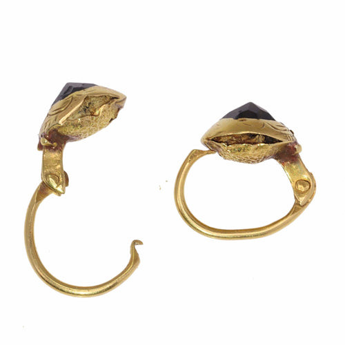 Boucles d'oreilles Boucles d'oreilles baroques ibériques, vers 1725 – Or 18 carats avec pierres en pâte de verre 58 Facettes 25115-0312