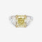 Bague Bague en diamant de forme radiante jaune fantaisie SI1 de 5,02 carats, GIA 58 Facettes 22612