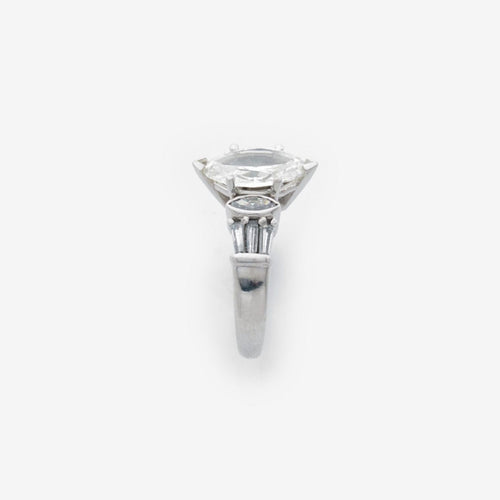 Bague 49 Bague marquise en or blanc avec diamants de 2,40 ct, style vintage 58 Facettes 22719