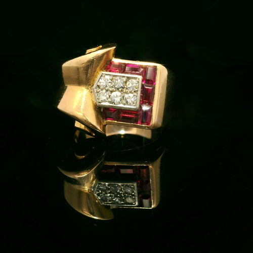 Bague Tank ring circa 1940 58 Facettes
