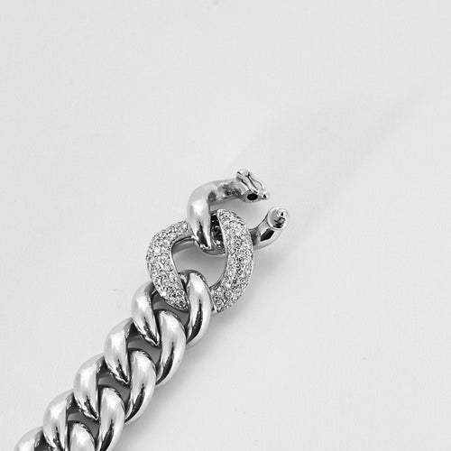 Bracelet Bracelet gourmette en or blanc et diamants 58 Facettes CHAL0691