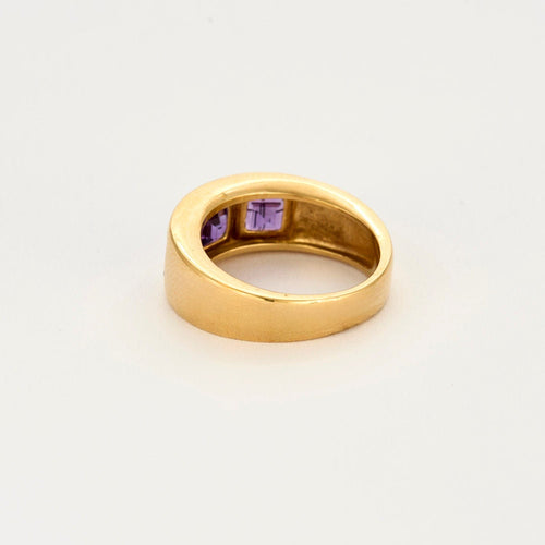 Bague 54 Bague jonc or jaune et améthyste 58 Facettes CHAL01992