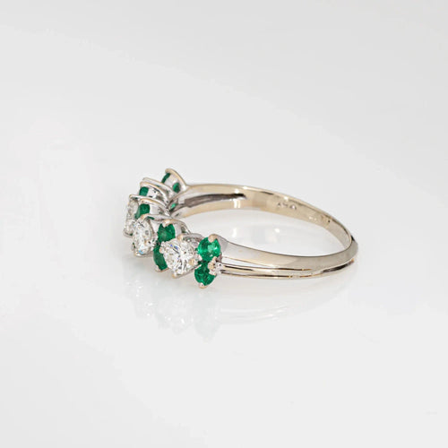 Bague 47 Bague Diamant Émeraude Bande Or Blanc 58 Facettes G13165