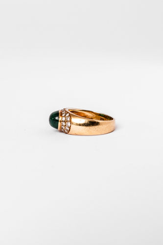 Bague 54 Bague Jonc or jaune, émeraude et diamants 58 Facettes