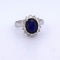Bague 56 Bague en or blanc avec saphir et diamants 58 Facettes