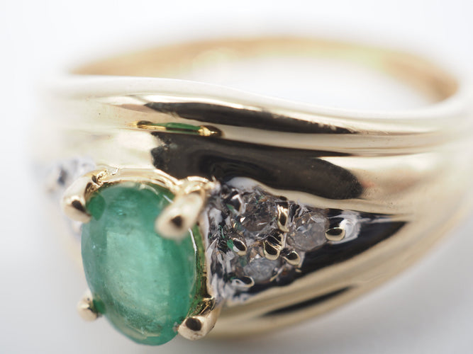 Bague 49 Bague jonc or 750 emeraude 58 Facettes