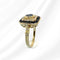 Bague 59.5 Bague octogonale à pans coupés Saphirs et Diamants - Or Jaune 18 K 58 Facettes AA 1707