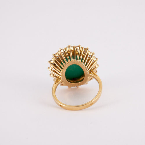 Bague 56 BAGUE MARGUERITE TURQOISE DIAMANTS 58 Facettes 0