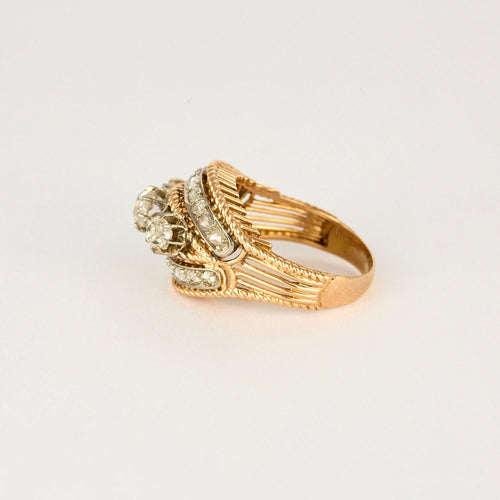 Bague 60 Bague Art Déco or rose 3 diamants 58 Facettes M8908