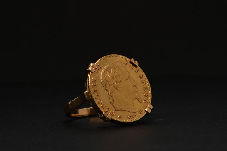 Bague 49 Bague Basée Sur Une Monnaie En Or Napoléon III 58 Facettes