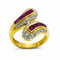 Bague 52 Bague en or 750 avec diamants et rubis. 58 Facettes 50091