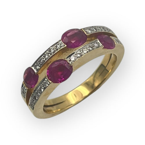 Bague 54 Bague or rubis et diamants 58 Facettes 149053464