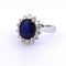 Bague 56 Bague en or blanc avec saphir et diamants 58 Facettes