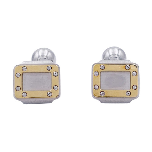 Boutons de manchette Boutons de manchette Cartier, "Santos Dumont", or et acier. 58 Facettes 33211