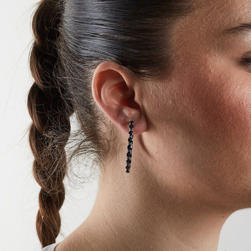 Boucles d'oreilles Boucles d'oreilles créoles saphirs et diamants 58 Facettes 1339
