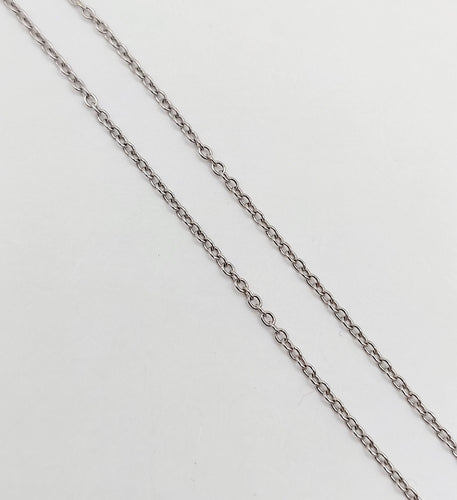 Collier Chaine vintage or blanc 18k mailles forçat 42,5 cm 2,49 gr 58 Facettes A06121