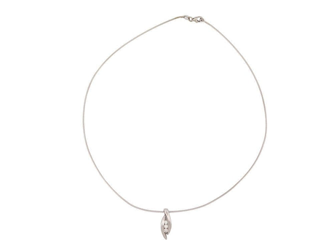 collier avec pendentif 3 diamants 0.27ct en or blanc 18k 8.5gr 58 Facettes 265667
