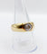 Bague 57.5 Bague jonc dôme en or 18k et diamant taille ancienne 1,10 carat 58 Facettes A06531
