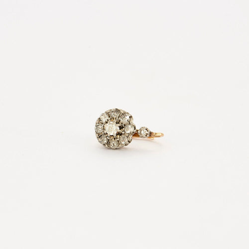 Boucles d'oreilles Boucles d'oreilles marguerites diamants or rose et gris 58 Facettes