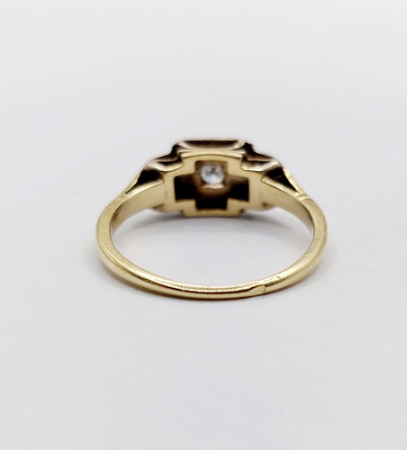 Bague 49.5 Bague Art Déco or deux tons, diamant 58 Facettes A05340