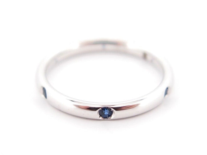 bague POMELLATO alliance lucciole 6 saphirs bleus t54 or blanc