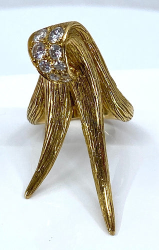 Bague Bague en or 18 carats sertie de diamants signée MAUBOUSSIN 1967 58 Facettes