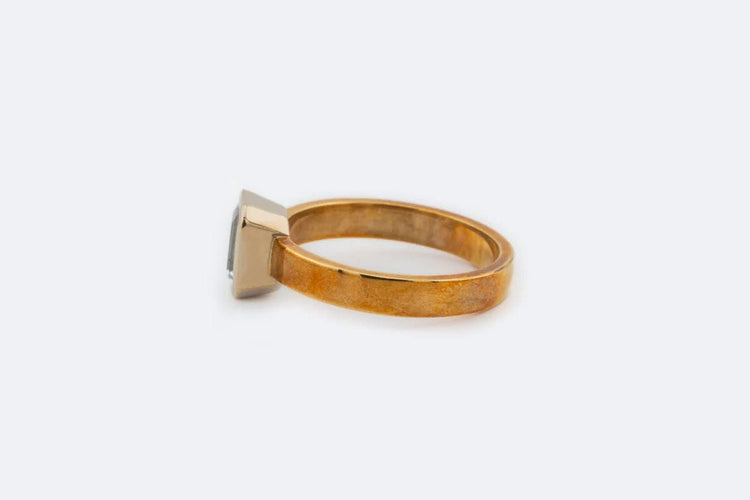 Bague Oro Giallo Boucles d'oreilles et bague en or blanc serties d'aigue-marine 58 Facettes par02