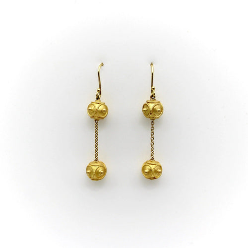 Boucles d'oreilles Boucles d'oreilles pendantes double boule 58 Facettes