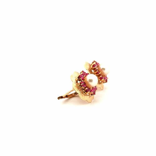 Boucles d'oreilles Dormeuses Or Jaune Rubis & Diamants 58 Facettes E3BO-GS29811-12