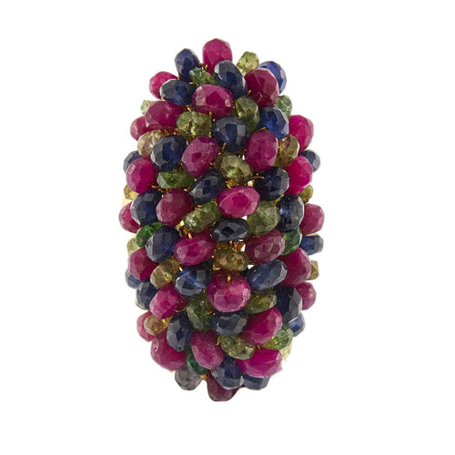 Bague 57 Bague avec rubis, saphirs et émeraudes 58 Facettes 34063