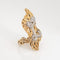 Bague 49 Bague initiale en or jaune et diamants style vintage des années 70 avec lettre L 58 Facettes G14086