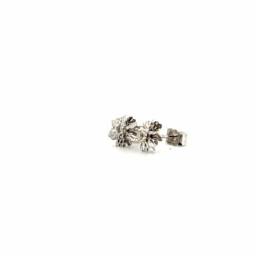 Boucles d'oreilles Puces D'oreilles Fleur Or Blanc & Diamants 58 Facettes BO-GS29871