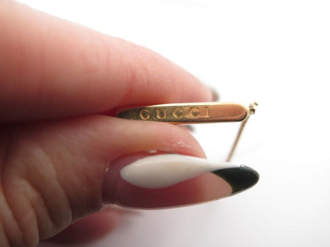 Boucles d'oreilles boucles d'oreilles GUCCI es logo bar or jaune blanc 58 Facettes 258989