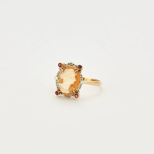 Bague 57 Bague Camée or jaune et rubis 58 Facettes BO/230128/