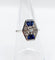 Bague 54 Bague marquise art deco or blanc 18k et platine ornée de diamants taille roses et de saphir calibrés dans une monture géométrique 58 Facettes A04970
