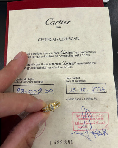 Bague Cartier Marquise Diamond Gold Band Ring 58 Facettes