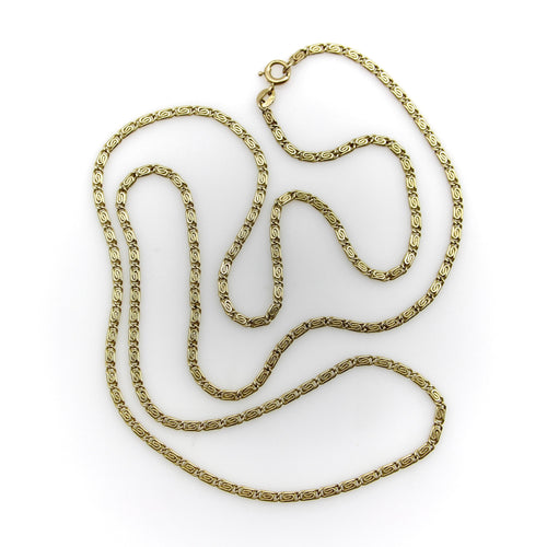 Vintage yellow gołd interlocking link 26” Chain 58 Facettes A2003D