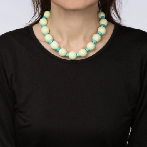 Collier Collier Jaspe Vert Turquoise Diamant Or 58 Facettes G13462