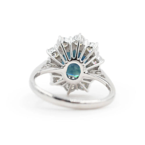 Bague Bague en or blanc avec saphir et diamants 0,70 58 Facettes