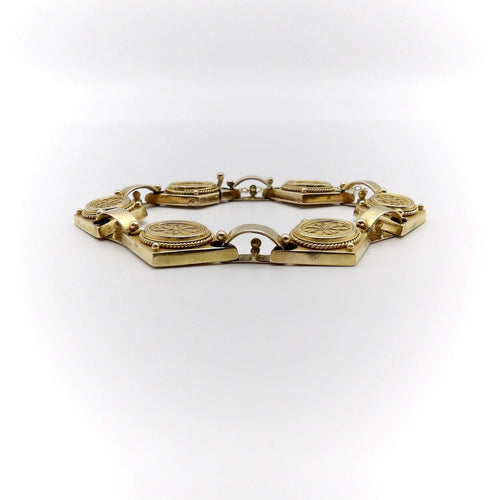 Bracelet Victorian 14K Gold Cannetille Etruscan Revival Bracelet 58 Facettes