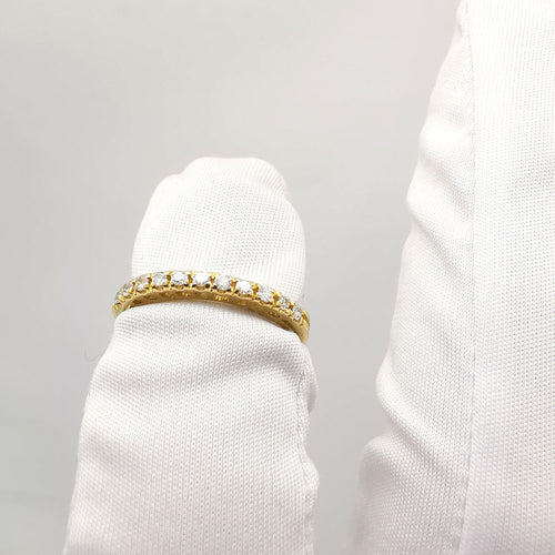 Bague 51 Bague en or jaune et diamants 58 Facettes