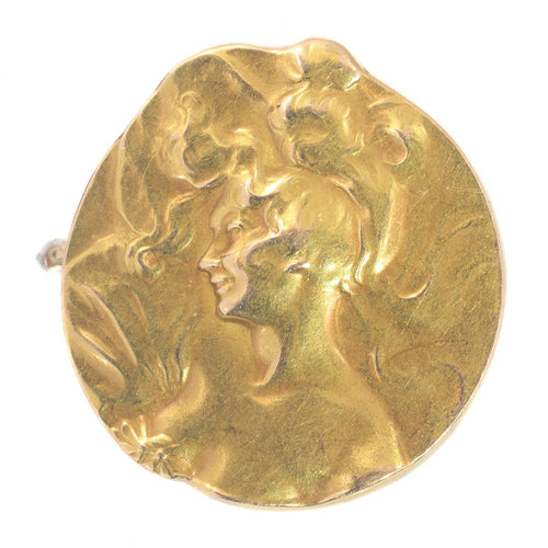 Broche Broche en or de style Art Nouveau au style affirmé 58 Facettes 21028-0216