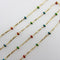 Collier Chaîne à maillons Figaro en or 14 carats avec perles en émail coloré 58 Facettes A2003Y