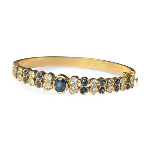 Bracelet Bracelet Jonc or jaune, Serti de Saphirs et Diamants 58 Facettes 339